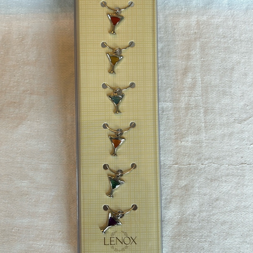 NIB, Lenox set of 6 wine charms